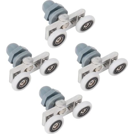 4 roulettes coulissantes pour porte de douche en verre, rail double durable (23mm) - Lot de 4 pièces (1/5)
