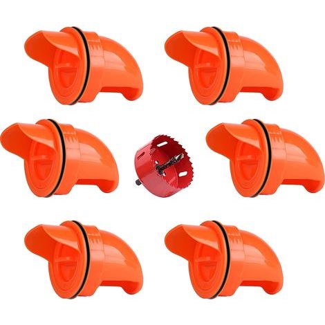 Mangeoires Automatiques à volaille sans gaspillage, mangeoires à gravité, Anti-rongeurs, Anti-Pluie, pour seaux, barils, Poulets, bacs (6 Pcs) (1/5)