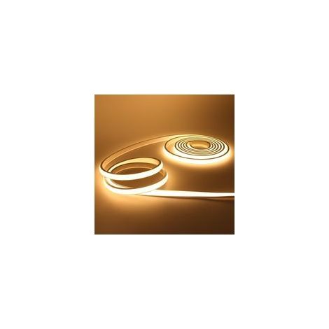 Bandeau LED COB 220V, IP65 étanche Flexible néon LED Strip 288 Leds/m Bandes à LED Ruban pour DIY Chambre, Cuisine, Exterieur Maison Décoration. Blanc chaud,5M (1/5)