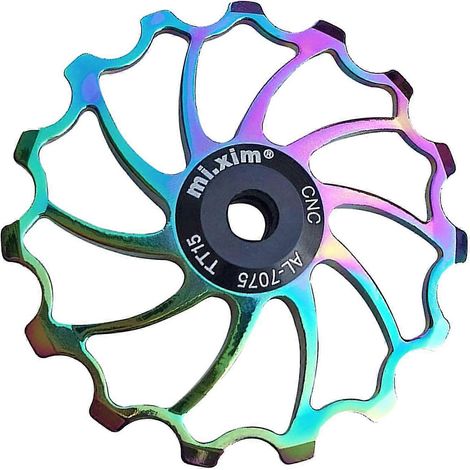 Galet de dérailleur arrière en céramique pour vélo de route, guide-galet 15 dents, roulement à billes pour VTT, rouge (1/3)