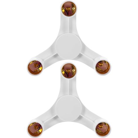 Adaptateur Simple Triple en Blanc Abs de E27 Douille 2 Tête Pièces, Installation Haute Performance Économie D'énergie et Éclairage Domestique LED (1/5)