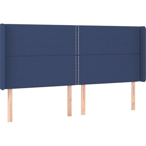 Maison Exclusive - Cabecero con orejas de tela azul 183x16x118/12 (1/5)