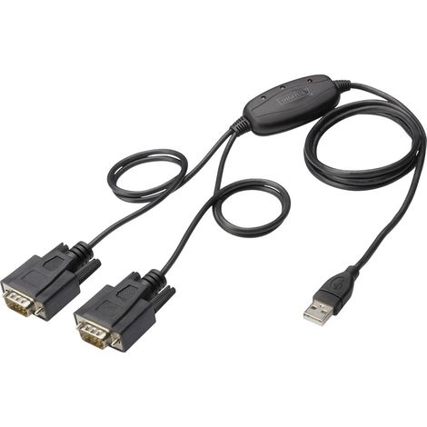 Digitus USB 1.1, Seriell Adapter [1x USB 2.0 Stecker A - 2x D-SUB-Stecker 9pol.]  1.20 m (1/2)