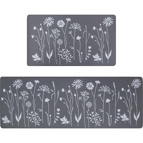 Tapis de Passage, Paillasson Interieur Entrée Lavable et Tapis Antidérapant de Cuisine Devant Evier, Lot de 2 (120x44CM+75x44CM) pour La Cuisine, La Chambre, La Salle de Bains (1/5)