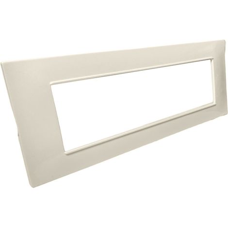 Placchetta per interruttore in metallo a 7 bianco perla cassetta 507 compatibile con vimar plana supporto cover (1/2)
