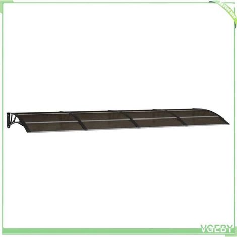 Auvent de porte d'entrée - FAFEICY - 153596 - 350 x 100 cm - Noir - Polycarbonate alvéolaire - Cadre aluminium (1/5)