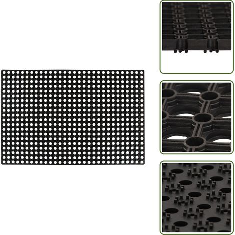The Living Store Tapis Caoutchouc 16 mm 80 x 120 cm - Tapis Caoutchouc - Tapis Entrée - Tapis Porte - Tapis Exterieur - Tapis Interieur