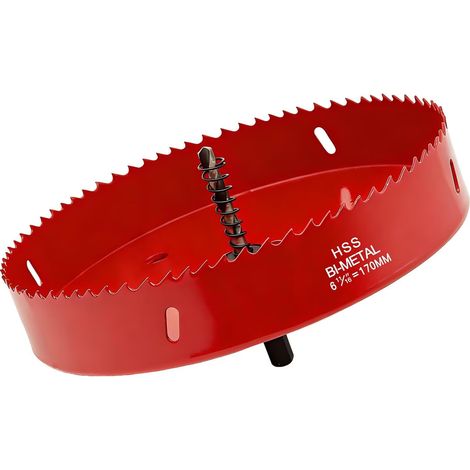 Scie cloche bi-métal 170 mm,HSS M42 Bi-Métal Scies-cloches Bois,avec adaptateur de tige triangulaire et foret de centrage,Idéal pour boîte de mur creux,Cloison Sèche, Plastique (1/5)
