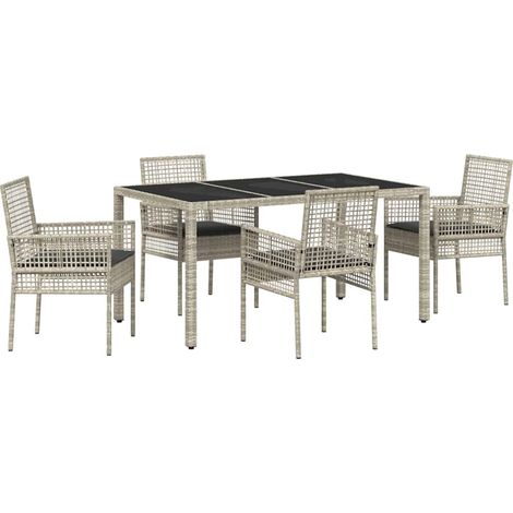 Maison Exclusive - Ensemble de salle à manger pour jardin 5 pcs Gris clair (1/5)