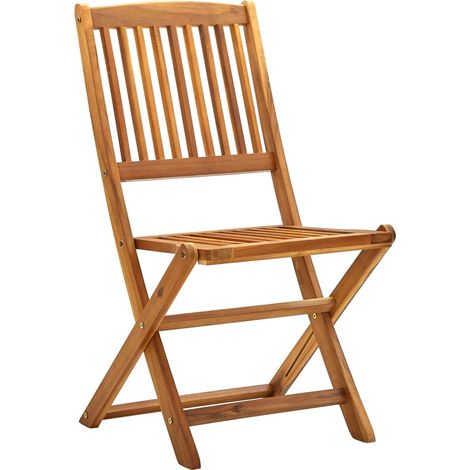 INLIFE Chaises pliables d'extérieur 2 pcs Bois d'acacia solide (1/5)