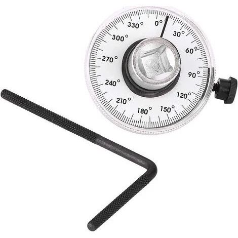 360° Jauge de Serrage Angulaire , 1/2 pouce Jauge d'angle Réglable Angle d'entraînement Couple Angulaire Clé Mesure Voiture Gauge (1/5)