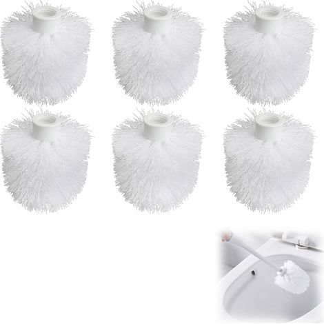 Set of 6 Replacement Toilet Brush Heads - Replacement Toilet Brush Heads, Round Head 3.5" Diameter Plastic 15mm Thread (1/5)