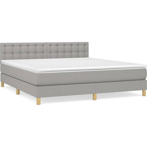 Maison Exclusive - Giroletto a Molle con Materasso Grigio Chiaro180x200 cm Tessuto (1/5)