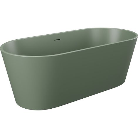 Baignoire îlot ovale - 255L - 159 x 74 x 56 cm - Kaki mat - Acrylique - LUZECA