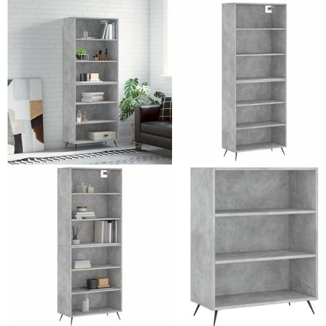 Buffet gris béton 69,5x32,5x180 cm bois d'ingénierie - Buffet Design Moderne - Meuble De Rangement - Armoire Élégante - Buffet Haut - Buffet Gris - Home & Living (1/5)
