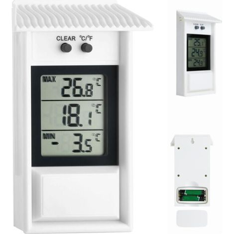 Wasserdichtes digitales Außenthermometer – Messbereich -20…+50 °C – Speicherfunktion für Maximal- und Minimalwerte – Für den Innen- und Außenbereich geeignet (1/5)