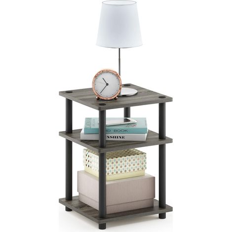 Étagère Polyvalente à Montage Facile, Chêne Français Gris/Noir, One Size (1/5)