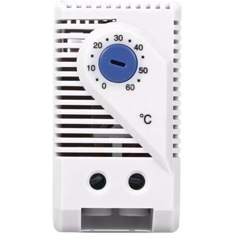 1 thermostat mécanique, plage 0 à 60 °c, contact normalement ouvert, montage rail din, pour ventilation et chauffage (1/5)