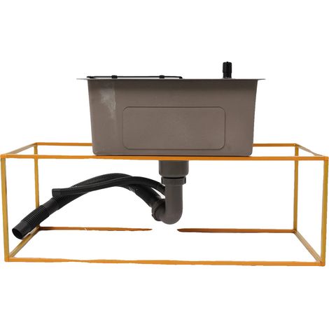 Lavello da cucina di grande capacità, in acciaio inox resistente, nero (1/2)