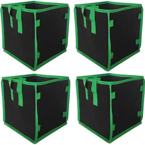 lot De 5 Sacs De Culture Carrs De 5 Gallons (19 Litres), Pots De Fleurs En Tissu Non Tiss Pais Avec Poignes Vertes, Sacs De Culture De Plantes Rob (1/5)