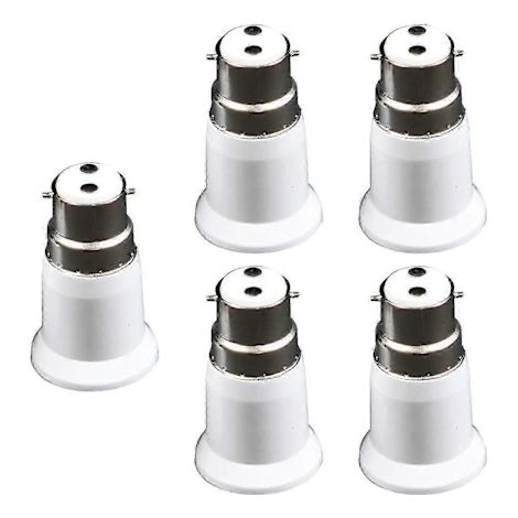 Filiyano-PL Lot de 5 adaptateurs de douille B22 vers E27, durables et résistants, pour ampoules. Montage à baïonnette vers à vis. (1/5)