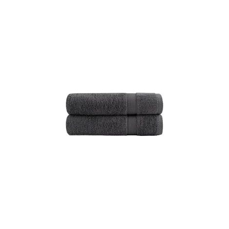 Toallas SOLUND de calidad premium, juego de 2, antracita, 50 x 100 cm, 600 g/m² - Crezuo (1/4)
