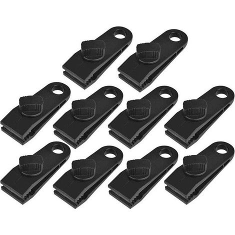 Clips pour bâche, lot de 10, fixations pour bâche, clips pour tente, clips pour auvent, clips pour auvent de camping, clips pour bâche, clips pour auvent d'extérieur (1/5)