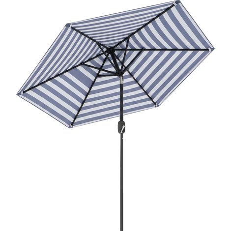Outsunny sombrilla terraza exterior Ø230x216 cm sombrilla de jardín con ángulo ajustable y manivela impermeable parasol para patio terraza azul (1/5)