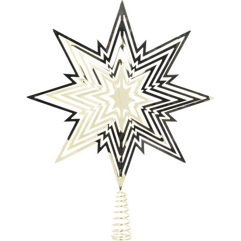 Riffelmacher & Weinberger – Cimier de sapin de Noël silhouettes d'étoiles – Doré, H 33 cm, métal