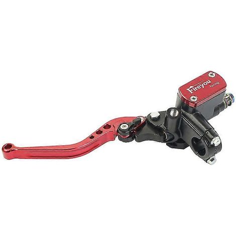 Kit maître-cylindre de frein avec réservoir et poignée pour moto de course, 22 mm, compatible Yamaha, Kawasaki et Suzuki (rouge, gauche) - Rouge (1/5)