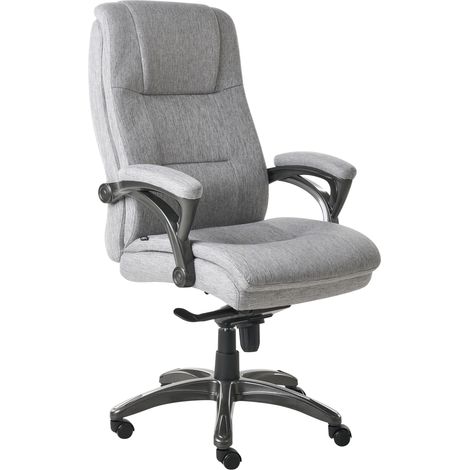 Silla ejecutiva de oficina asiento inclinable acolchado grueso lino negro Magnus