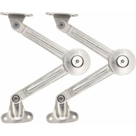 Lot de 2 compas à système d’amortissement pour abattants de portes relevables de placard de cuisine (1/5)