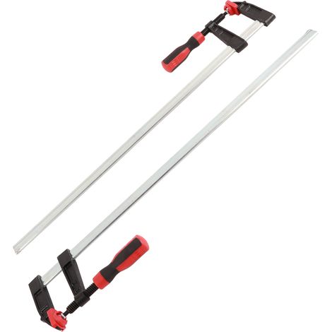 Lot de 2 serre-joints en F robustes pour le travail du bois, clips de barre à glissement rapide, kit d'outils à main pour bricolage, 80 x 600 mm (1/5)