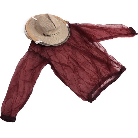 Schutzschleier für Imker, Jacke mit integriertem Hut, Stachelschutzanzug für Imker, komplette Ausrüstung, Sicherheitszubehör, Einheitsgröße, atmungsaktives Material. (1/5)