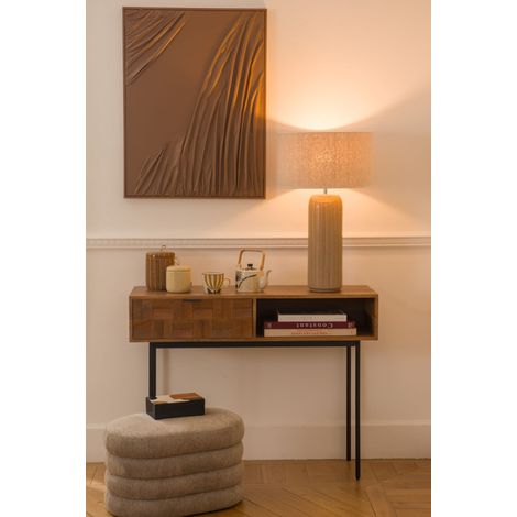 Lampe chris grand modèle en céramique - 40x74cm - Ivoire (1/3)