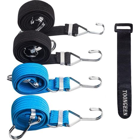 Spanngummi mit Haken 4er-Set, Extra Stark, Flach & Breit, 60cm & 100cm (1/5)