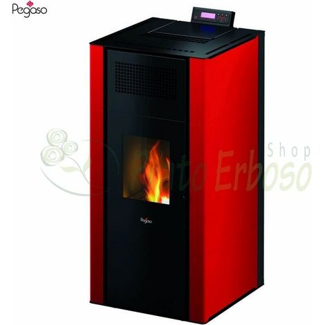 Mira - Stufa a pellet hydro da 22 Kw rossa