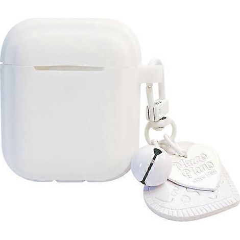 Étui pour écouteurs avec pendentif en forme d'amour blanc, compatible avec les AirPods 1ère et 2ème génération (1/5)