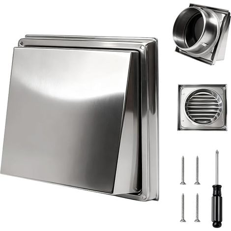 Square Ventilation Grille 150mm with Return Valve for Cooker Hood (1/4)