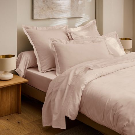 Drap Plat "Prestige" 100% Satin de coton Peigné 120 fils/cm² Coton Pur - Prestige Rose Blush - 270 x 300 cm pour lit King size - Prestige Rose Blush - 240 x 300 cm pour lit 2 places