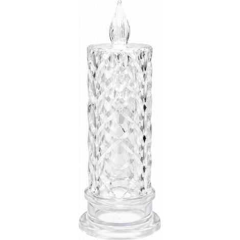 Lampe bougie LED rose, décoration en cristal sans flamme pour table, chambre ou restaurant (1/2)