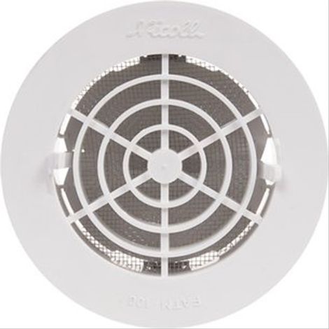 Grille ronde blanche à fermeture Nicoll -NF-  pour tube PVC Ø125