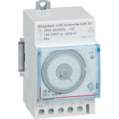 Interrupteur horaire analogique programmable Automatique journalier - 1 Sortie 16A 250V - 3 modules