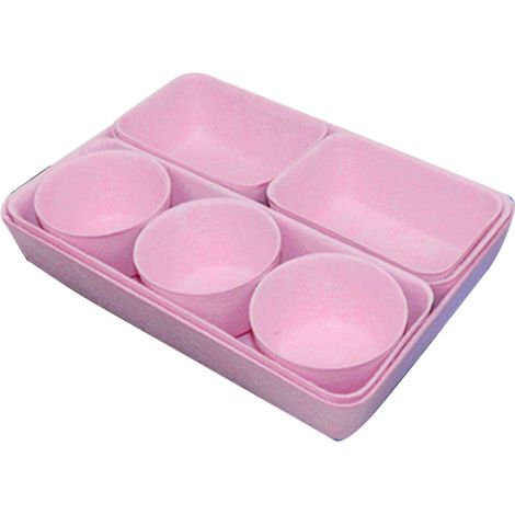 Lot de 8 organisateurs de tiroirs, bacs, plateaux et séparateurs, boîtes de rangement peu profondes pour fournitures de bureau, montres, chaussettes et maquillage, décoration de chambre confortable (1/5)