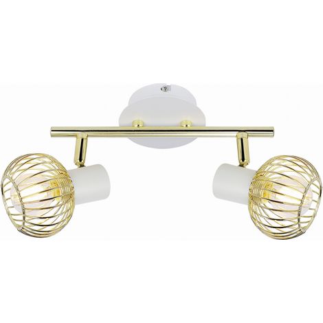 Plafoniera Candellux Oslo 92-61805 bianco/ottone metallo 2xE14