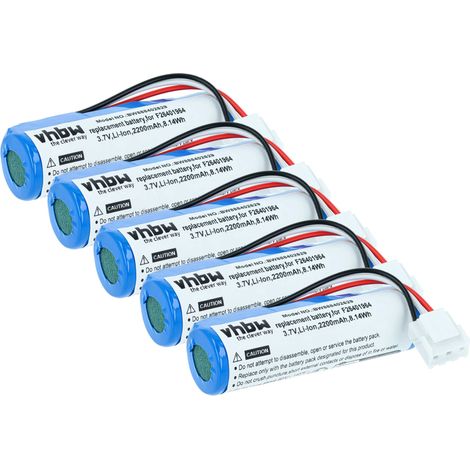 vhbw 5x Batterie compatible avec Ingenico iWL250 GPRS, iWL251 lecteur de carte, NFC Smart Card Reader (2200mAh, 3,7V, Li-ion)
