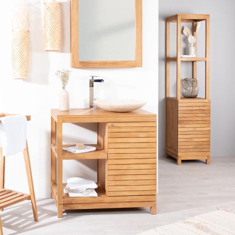 Mueble para cuarto de baño de teca Courchevel 80 cm