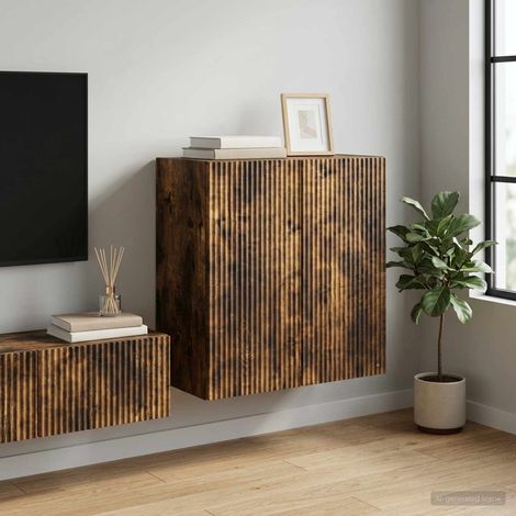 vidaXL Mobiletto a muro Rovere Fumo 59 x 31 x 60 cm