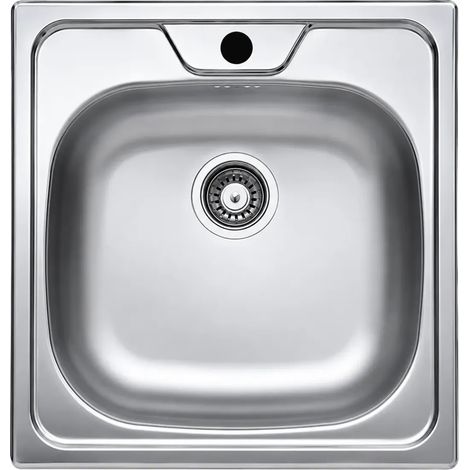 Lavello cucina incasso monostampo N244KR 1 vasca 48x48 cm. inox (1/4)