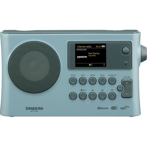Sangean WFR-28BT Internet Tischradio DAB+, FM WLAN, Bluetooth®, AUX Akku-Ladefunktion, Spotify Hell (1/5)